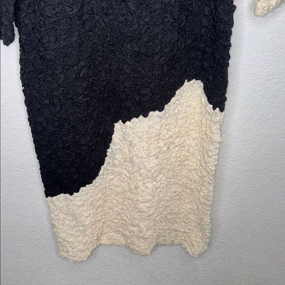 New Mara Hoffman Amy Popcorn Midi Dress Black/ Cream Large - Picture 6 of 16